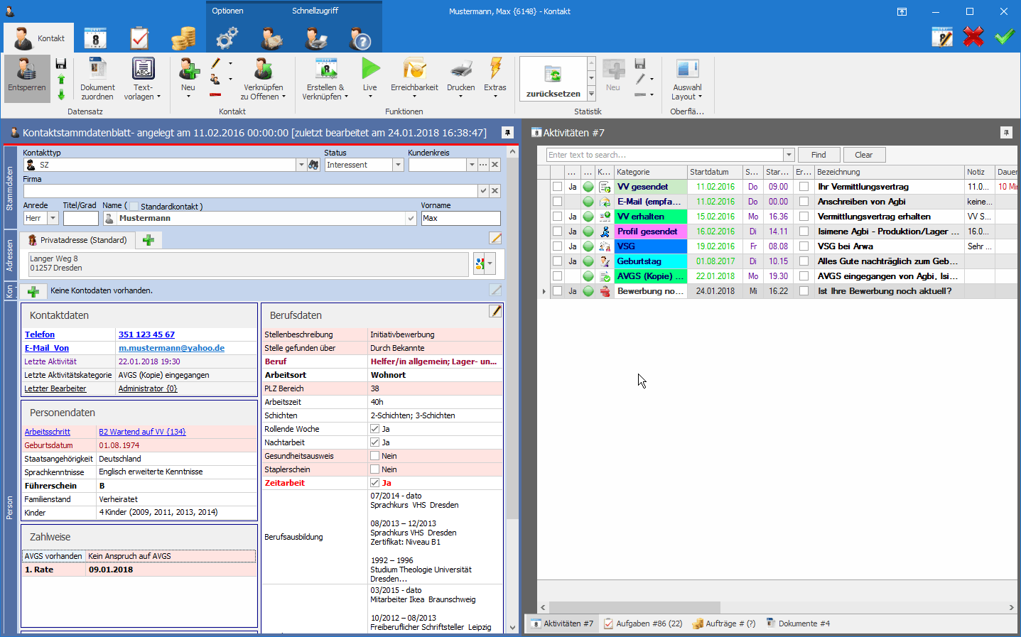 Vergessen Sie nie mehr ein Detail - was wissen Sie über Ihren Kontakt. Was geschah wann.