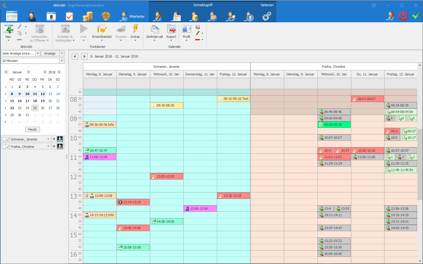 Kalender: 2 Personen Nebeneinander