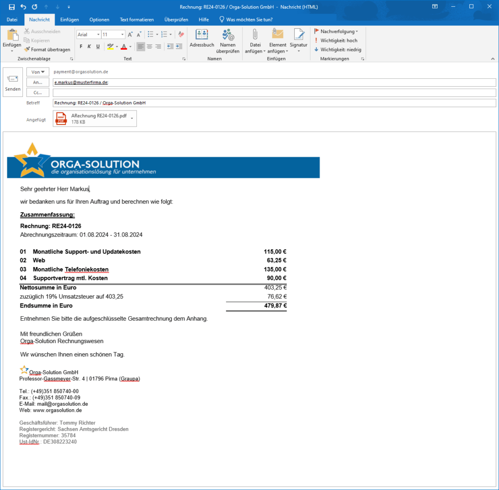 Outlook Schnittstelle