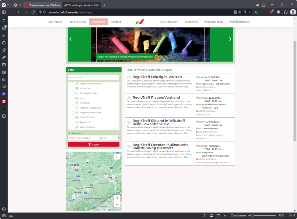 Ticketshop Liste