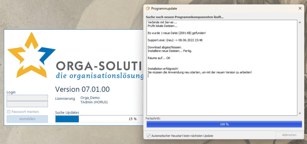 Update beim Start
