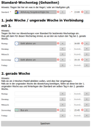 Einfache Pflege der Abholzeiten